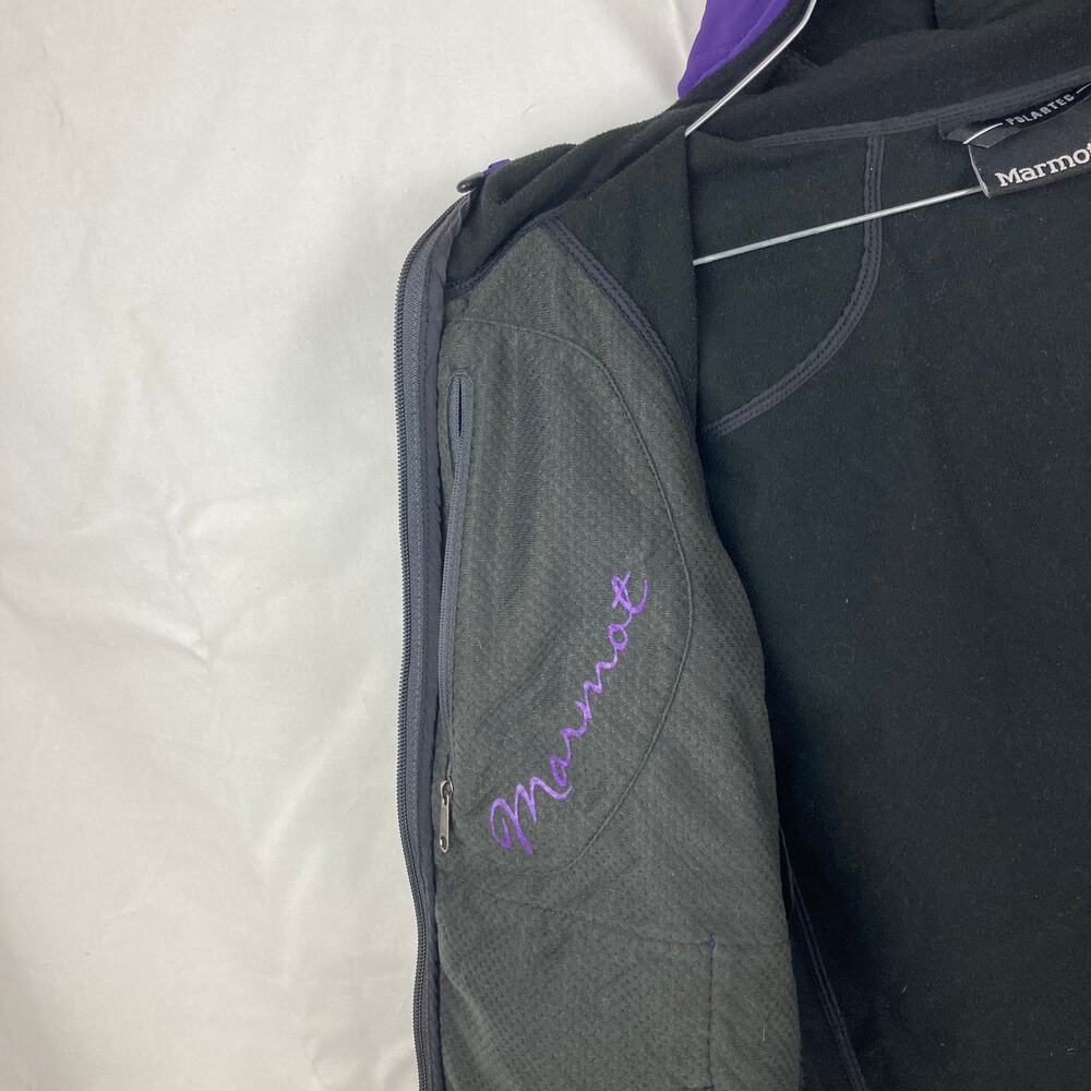Marmot Jacket Womens S / P Purple Soft Shell Hooded Polartec Fleece Lined Vented - Picture 12 of 16